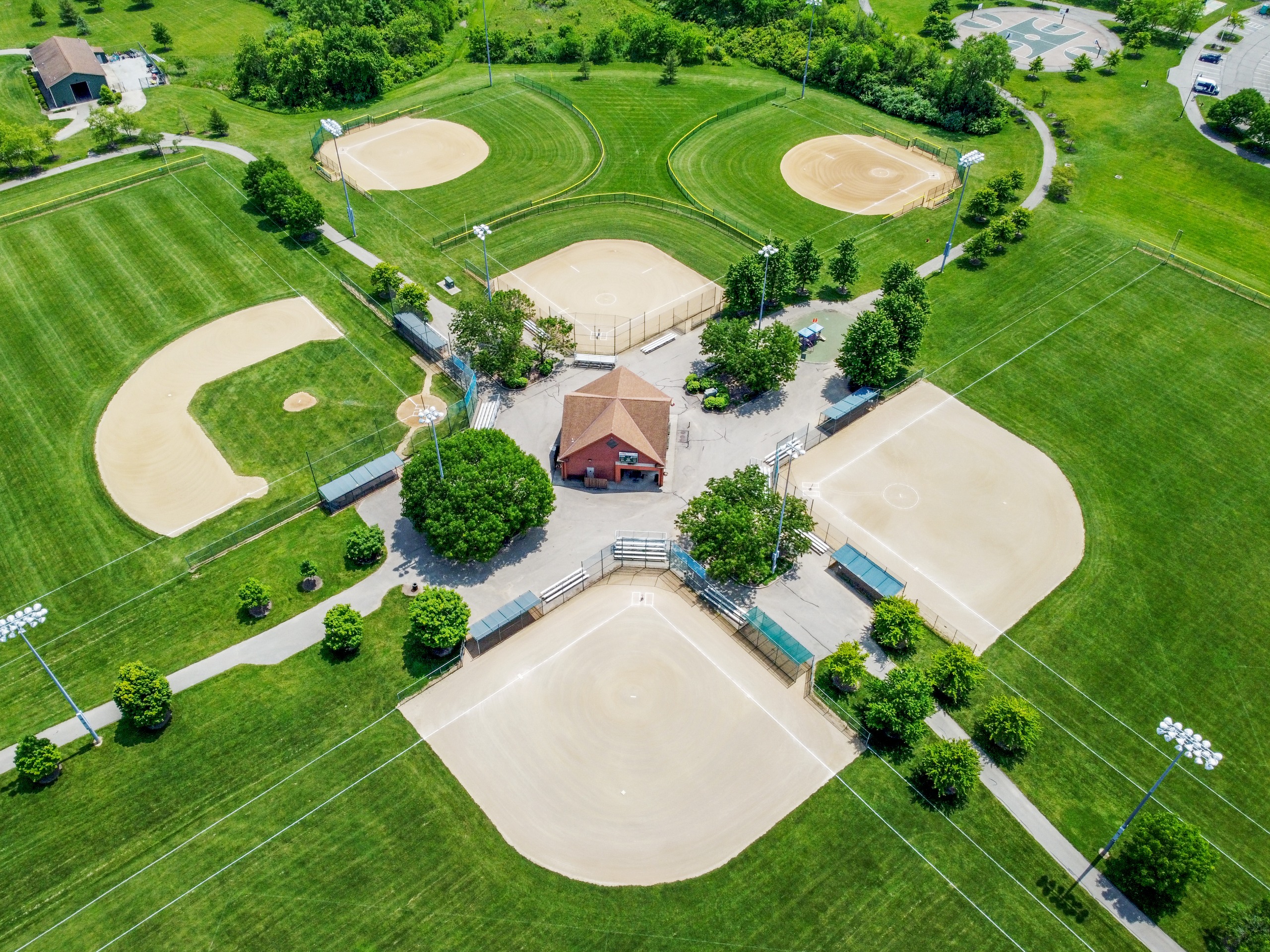 Overhead shot of an athletic complex